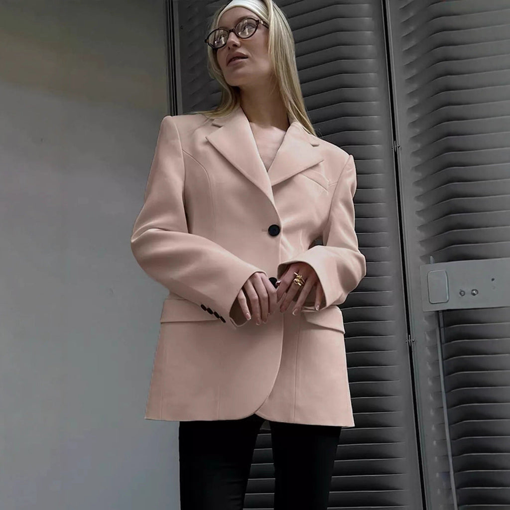 Blazer long oversized pour femmes avec épaule marquée et poches à rabat Echo Archiv