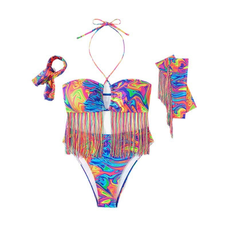 Bikini de plage pour femmes avec design à franges tendance R&B