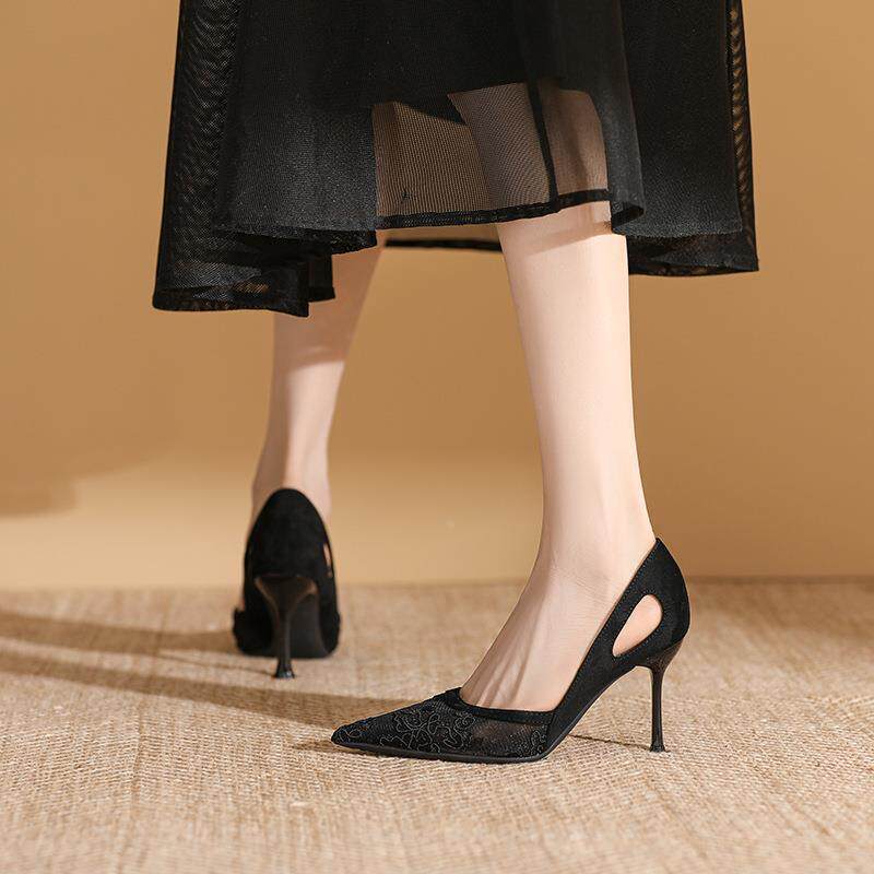 Talons aiguilles élégants pour femmes avec motif floral R&B