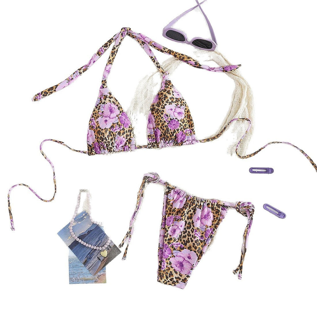 Ensemble de bikini triangle pour femmes avec haut en crochet raffiné R&B