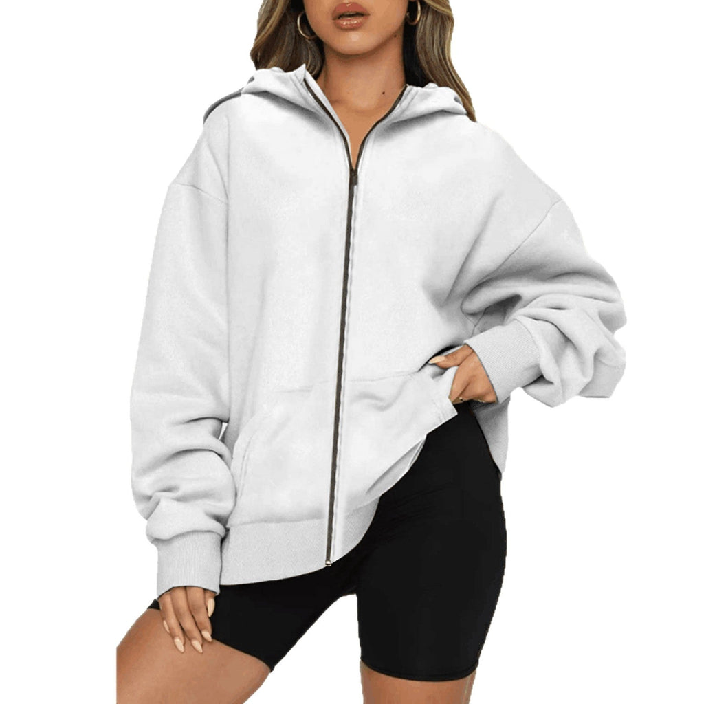Veste à capuche zippée légère pour femmes en coupe Relaxed-Fit avec poche kangourou et poignets côtelés Echo Archiv