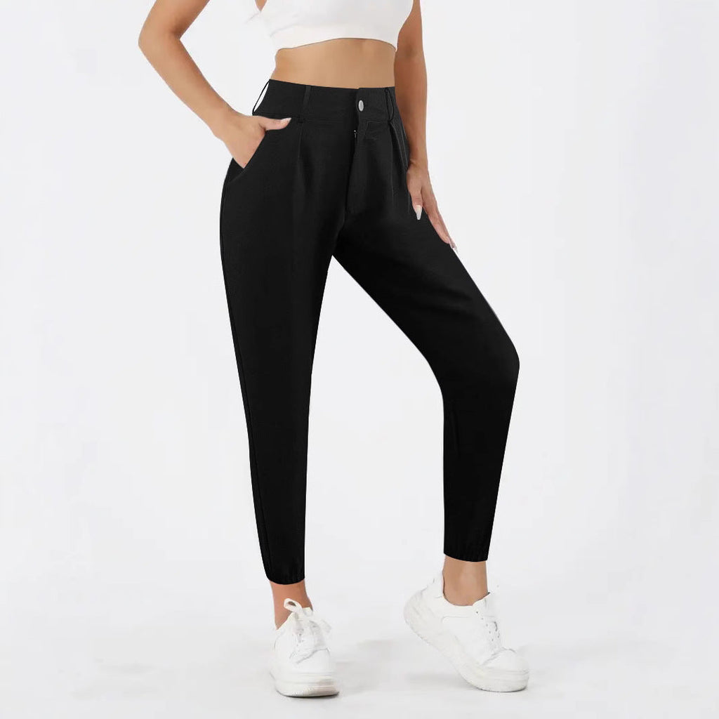 Pantalon chino taille haute pour femmes avec ourlet étroit Echoarchiv