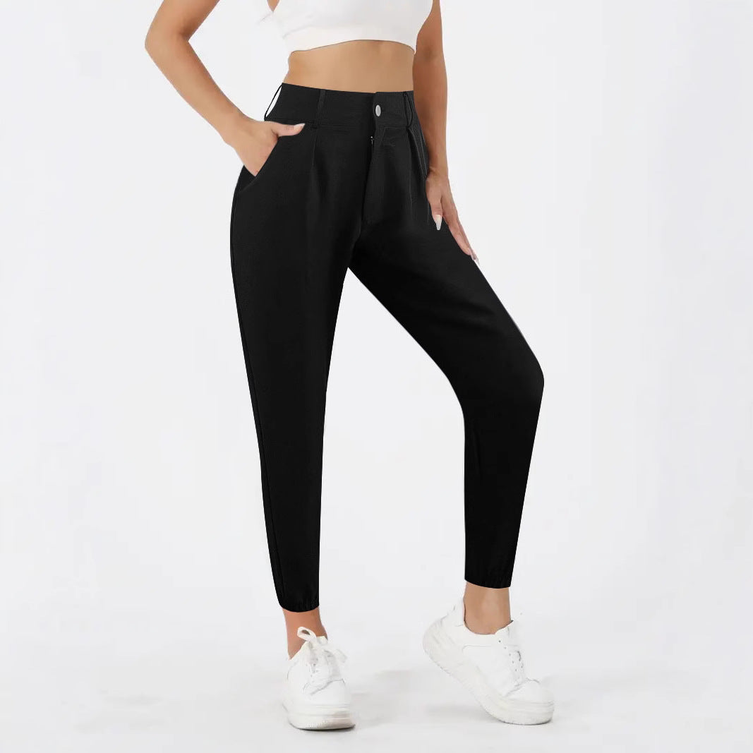 Pantalon chino taille haute pour femmes avec ourlet étroit Echoarchiv