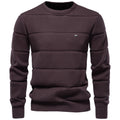 Pull en maille à col rond pour hommes avec effet matelassé et bords côtelés Echoarchiv