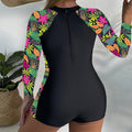 Maillot de bain femme à manches longues à motif floral R&B
