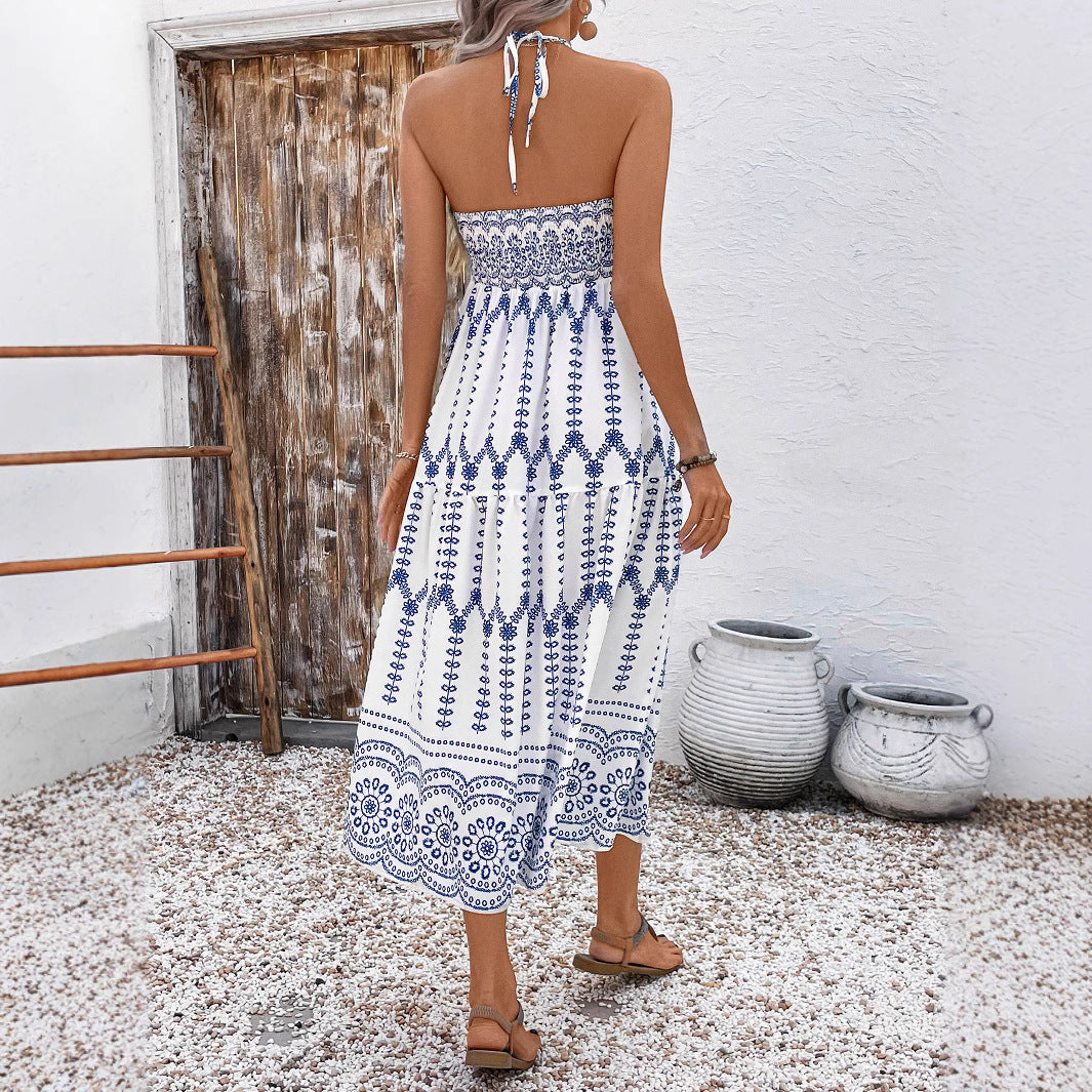 Robe Maxikleid Boho Femme avec Bretelles R&B