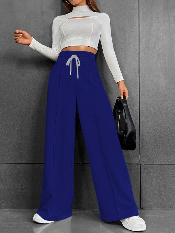 Pantalon jogging palazzo taille haute large pour femmes avec cordon de serrage et plis Echo Archiv