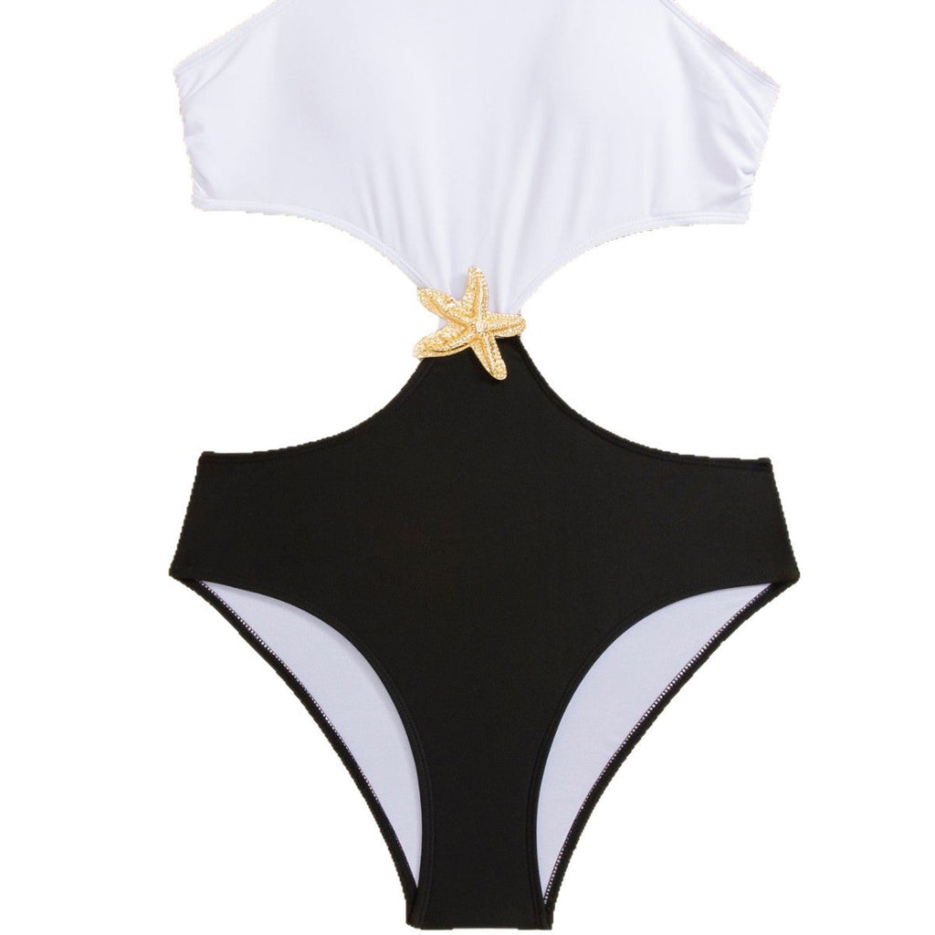 Maillot de bain élégant pour femmes avec découpe latérale et décoration maritime Echo Archiv