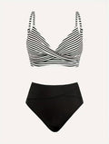 Ensemble de bikini taille haute pour femmes avec haut noué R&B