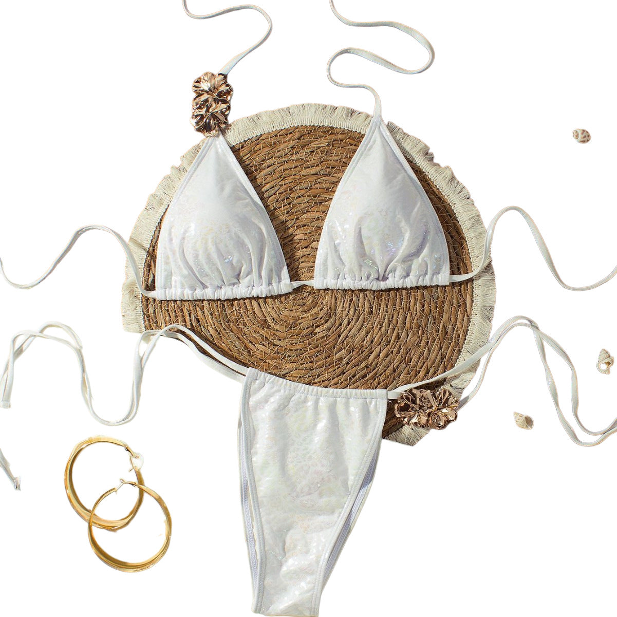 Bikini triangle femme avec des ornements scintillants R&B
