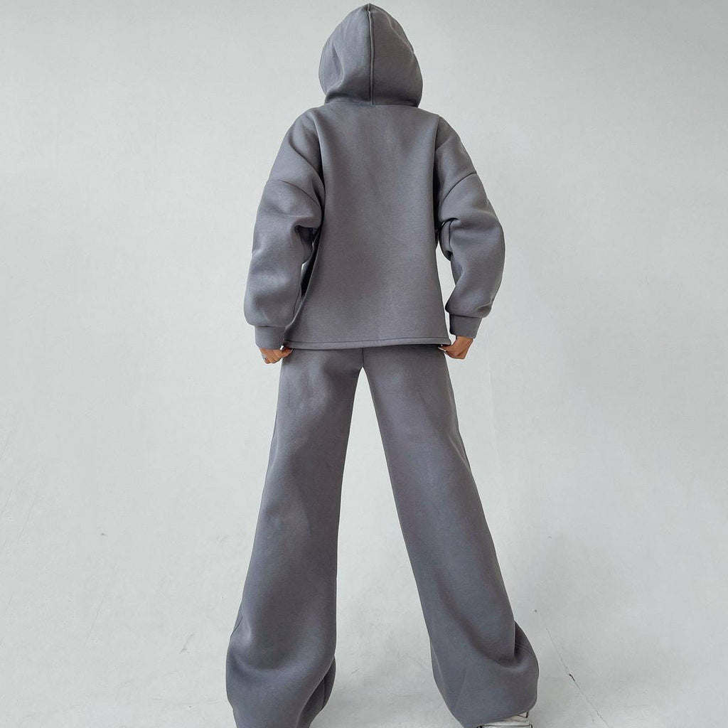 Ensemble de lounge deux pièces pour femmes avec pantalon palazzo taille haute sculptant et hoodie surdimensionné Echo Archive