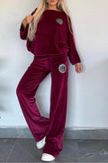 Ensemble de Loungewear Élegant en Velours Doux pour Femmes