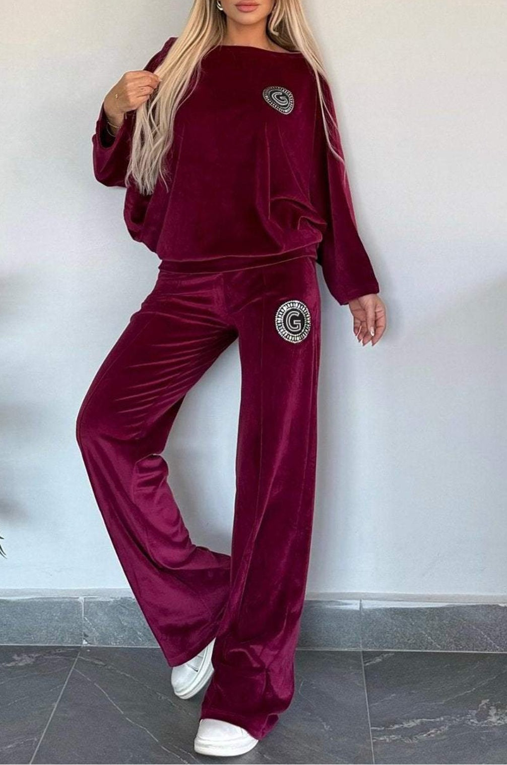 Ensemble de Loungewear Élegant en Velours Doux pour Femmes