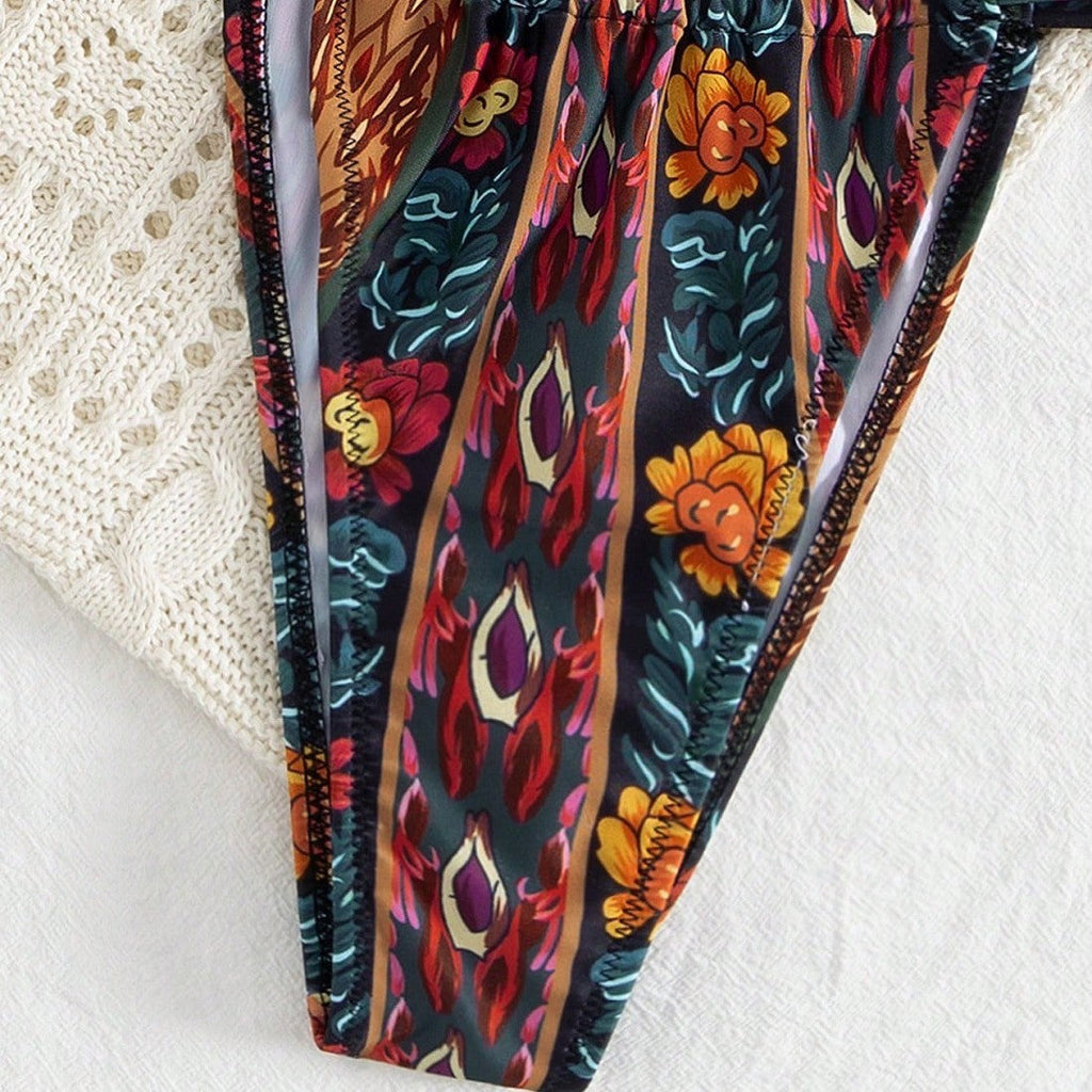 Bikini triangle femme avec motif floral R&B