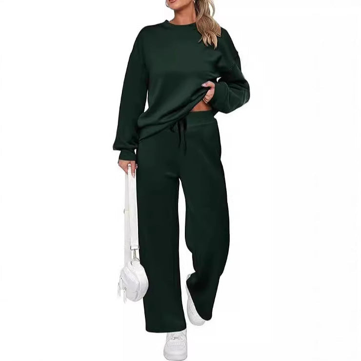 Ensemble de lounge pour femmes en French-Terry à deux pièces avec pull à col rond oversize et jogger taille haute Echo Archiv