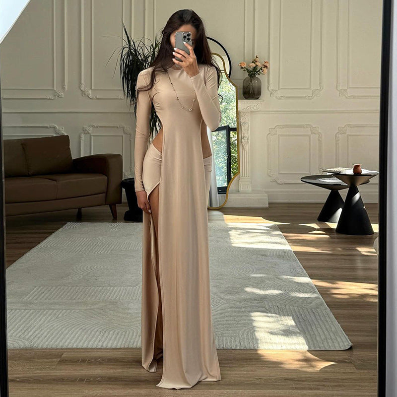 Robe maxi élégante pour femmes avec coupe slim et fentes hautes Heidi-Mode