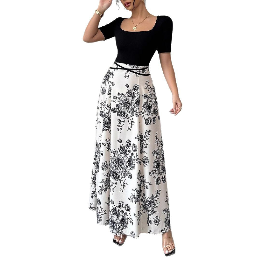 Jupe Maxi Élégante pour Femme avec Motif Floral R&B