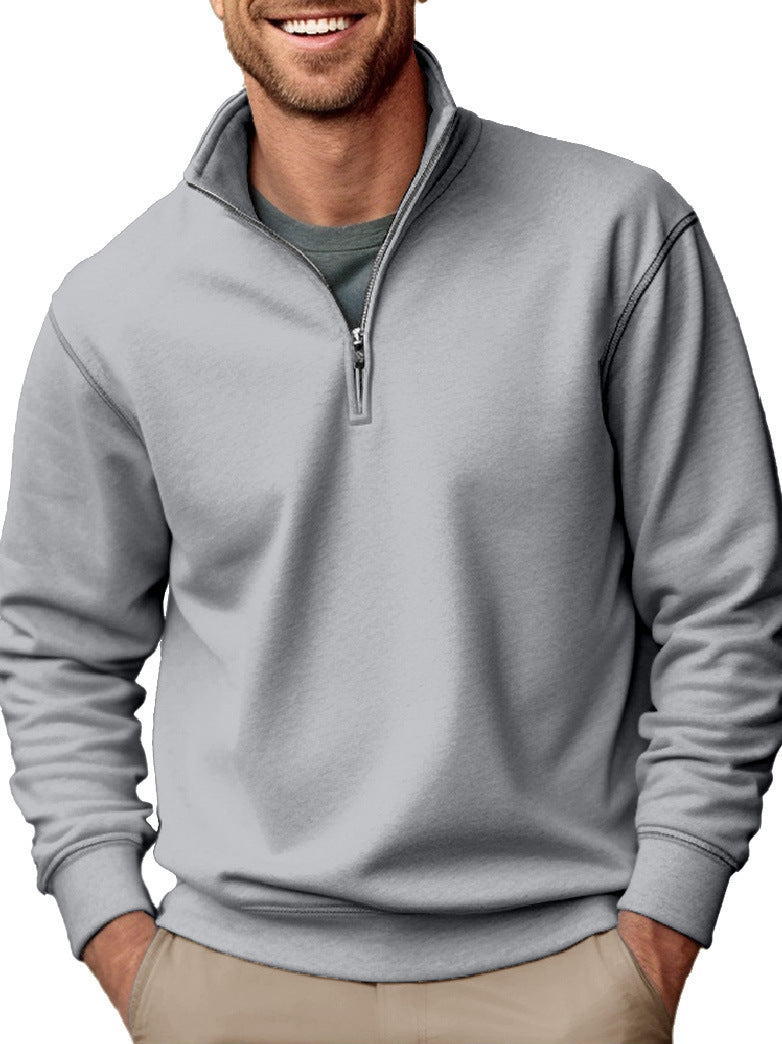 Sweat-shirt pour hommes à demi-zip avec col montant et doublure en polaire douce Echo Archiv