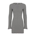 Robe mini côtelée cintrée pour femmes avec décolleté bateau et manches évasées Echo Archiv
