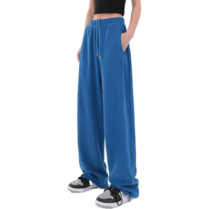 Pantalon palazzo pour femmes en sweat à coupe décontractée avec taille haute confortable, cordon de serrage et poches latérales Echo Archiv