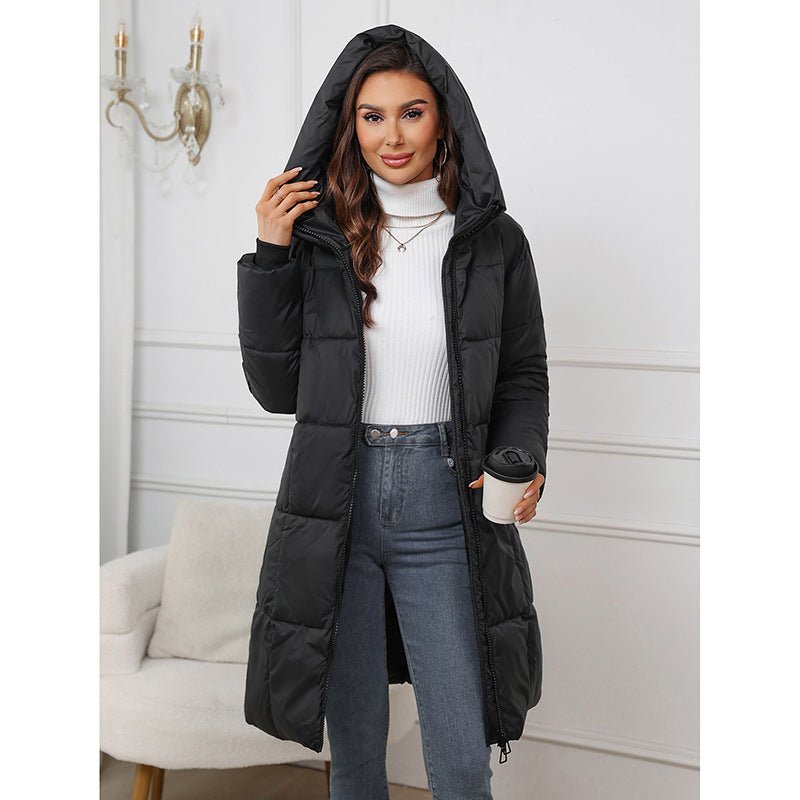 Parka thermique A‑ligne cintrée pour femmes avec capuche et zip à double sens Echo Archiv