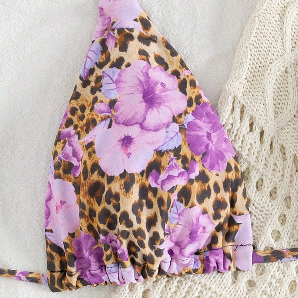 Ensemble de bikini triangle pour femmes avec haut en crochet raffiné R&B