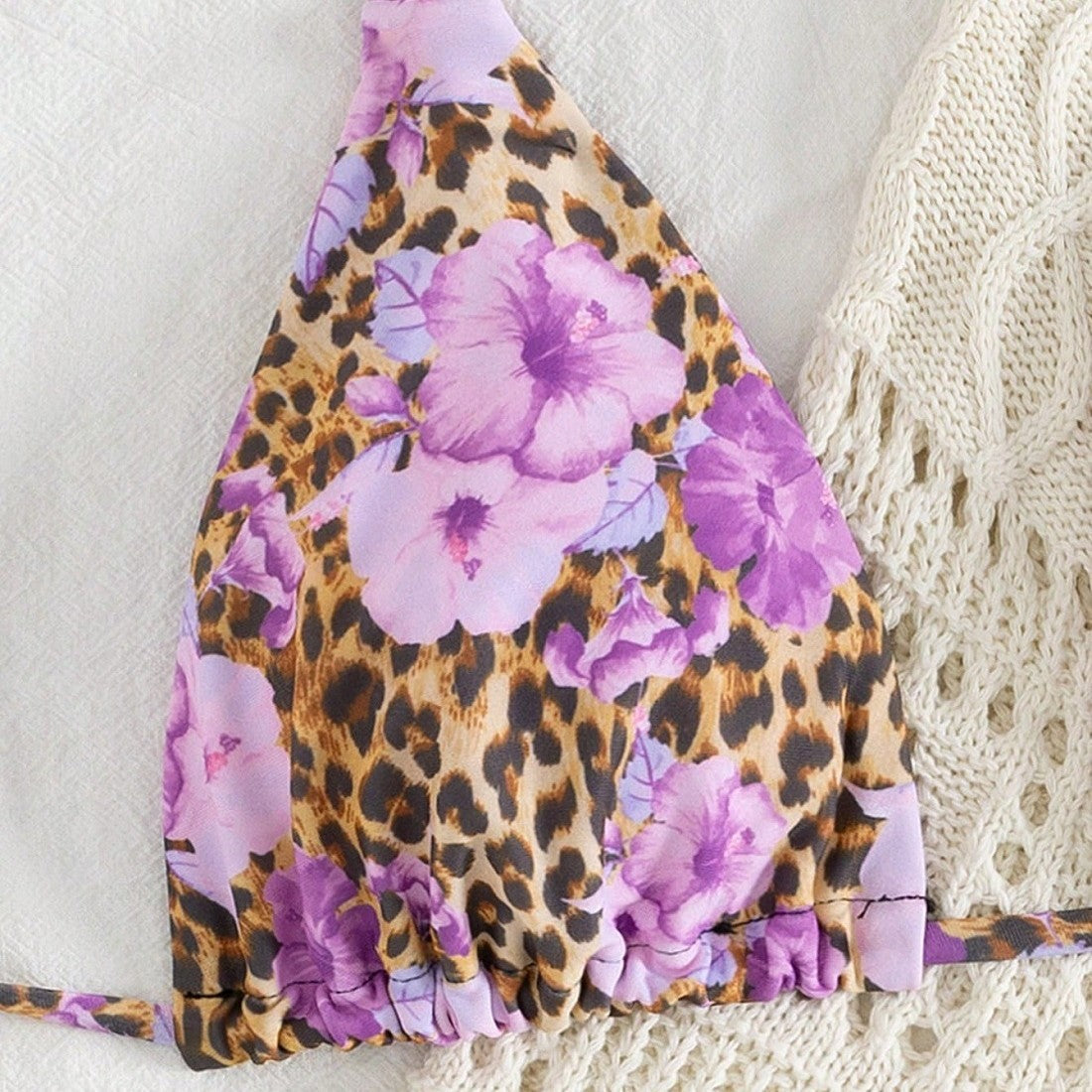 Ensemble de bikini triangle pour femmes avec haut en crochet raffiné R&B