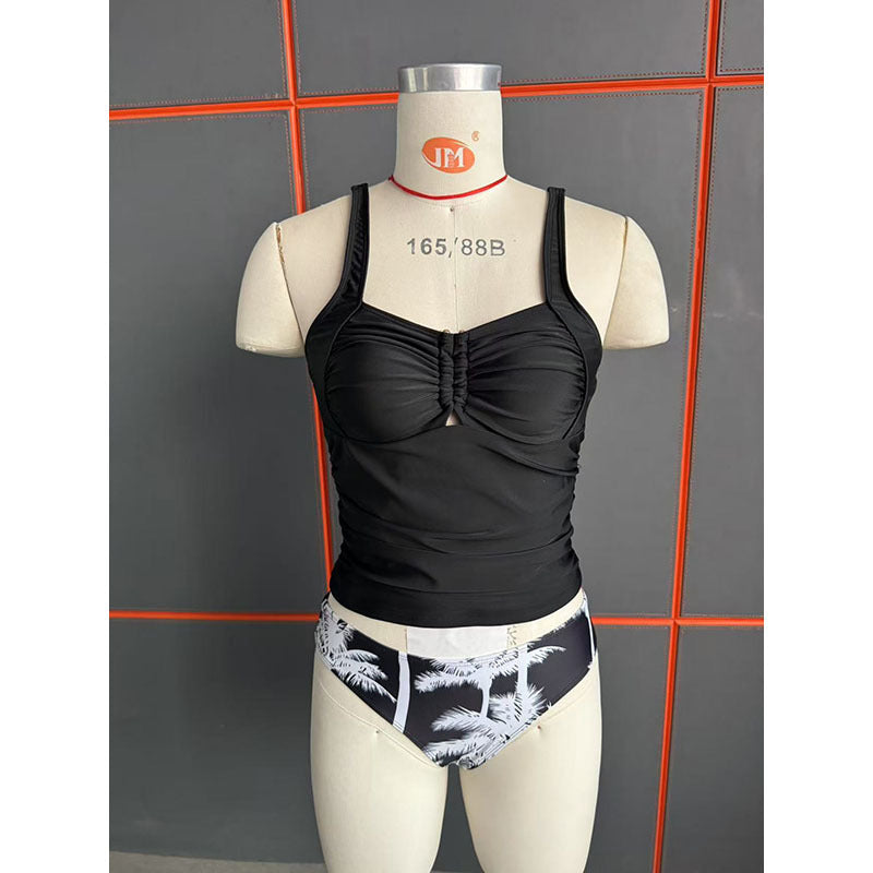 Tankini pour femmes avec élément de fronce tendance R&B