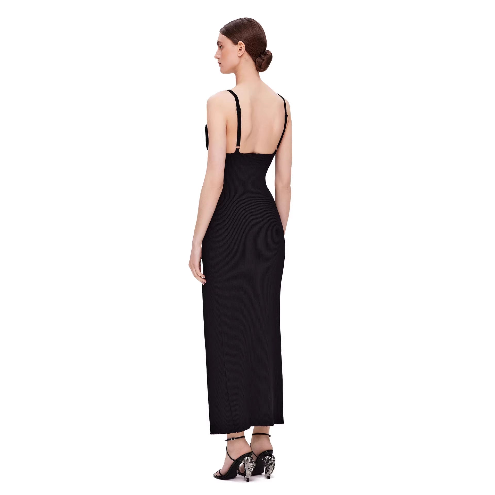 Robe maxi ajustée pour femmes avec fente raffinée et bretelles rembourrées Heidi-Mode