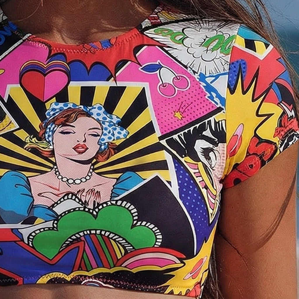Bikini Crop-Top Femme avec design floral R&B
