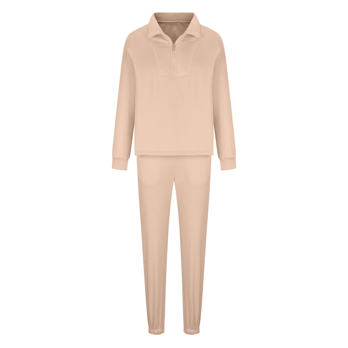 Ensemble de lounge oversize à demi-zip pour femmes en French-Terry lourd avec col montant
