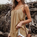 Blouse chic pour femmes avec finition à volants et bretelles réglables R&B
