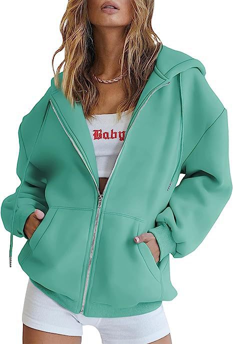 Veste à capuche surdimensionnée pour femmes avec fermeture éclair intégrale et poches kangourou Echo Archiv