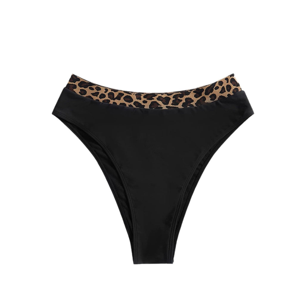 Bas de bikini taille haute pour femmes avec motif léopard à la mode R&B