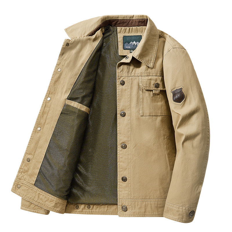 Veste de champ en toile robuste pour hommes avec doublure en mesh respirant, patte à boutons-pression et poche poitrine plaquée Echo Archiv