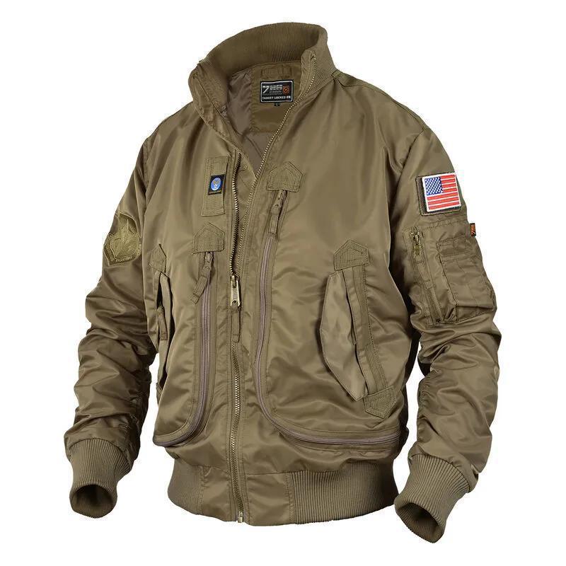 Veste pilote pour hommes style utilitaire avec poches multiples, poche pour bras et ourlet côtelé Echo Archiv