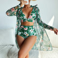 Ensemble de bikini taille haute pour femmes avec veste de plage transparente Echo Archiv