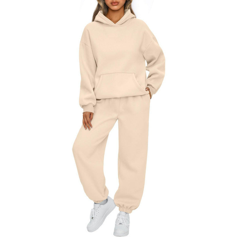 Ensemble de sweat à capuche oversize pour femmes et pantalon de jogging en polaire avec poche kangourou Echo Archiv