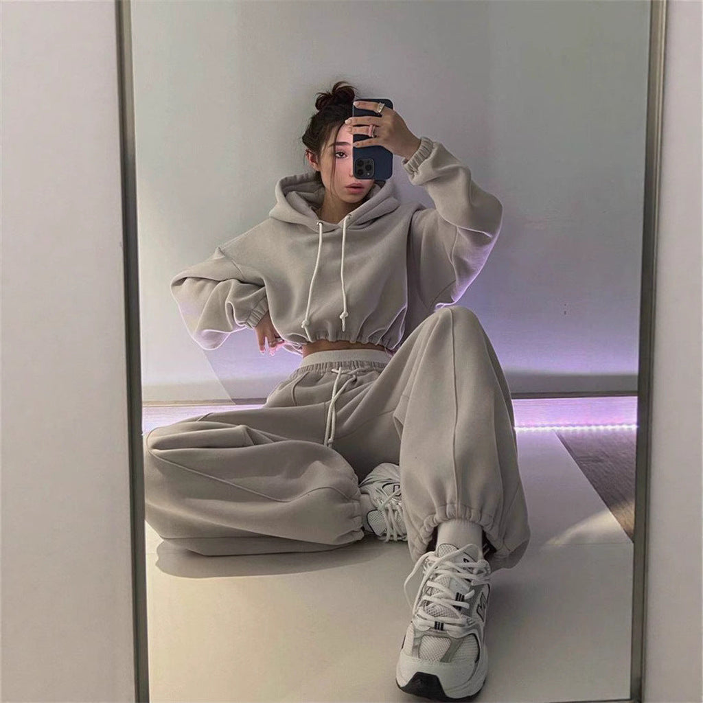 Ensemble Sweat à Capuche Oversize et Pantalon de Jogging pour Femmes avec Doublure Douce, Cordon Réglable et Taille Haute Echo Archiv