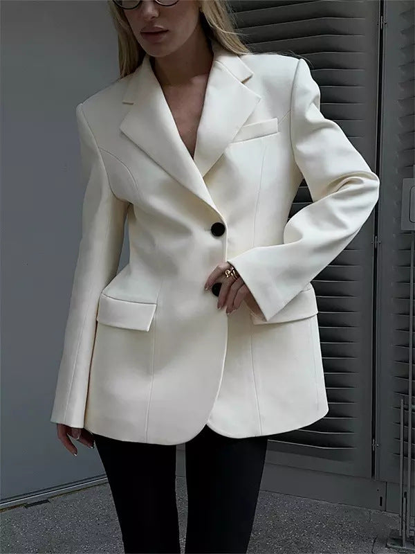 Blazer long oversized pour femmes avec épaule marquée et poches à rabat Echo Archiv