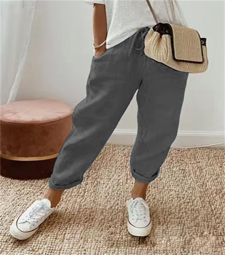 Pantalons Harem en Damenschalotte avec broderie florale Echoarchiv