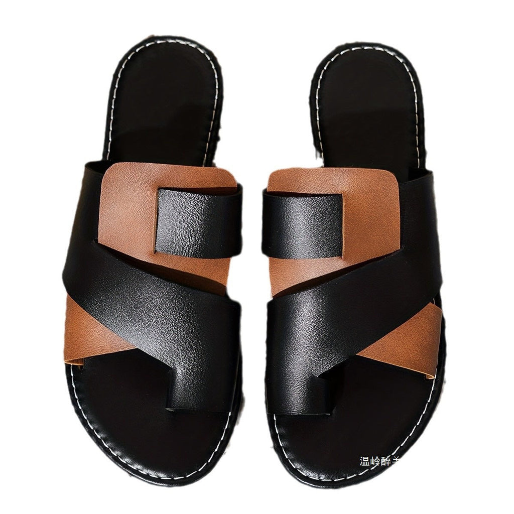 Sandales à lanières ouvertes pour femmes avec design moderne de lanières croisées R&B