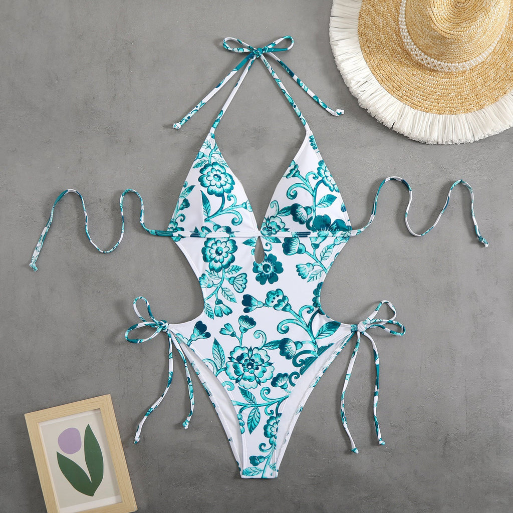 Bikini femme à motifs floraux ludiques R&B