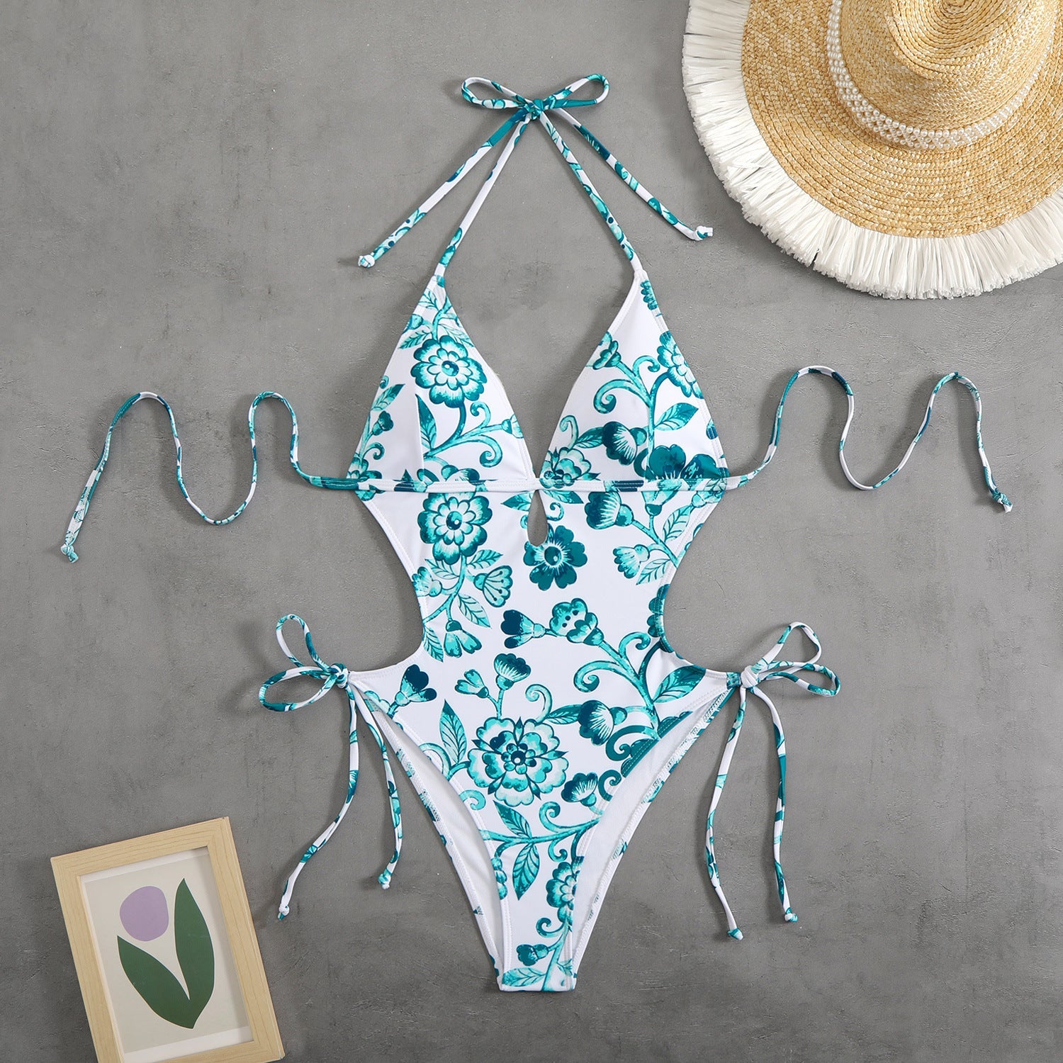 Bikini femme à motifs floraux ludiques R&B