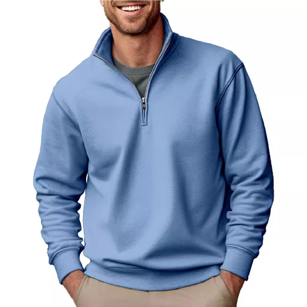 Sweat-shirt pour hommes à demi-zip avec col montant et doublure en polaire douce Echo Archiv