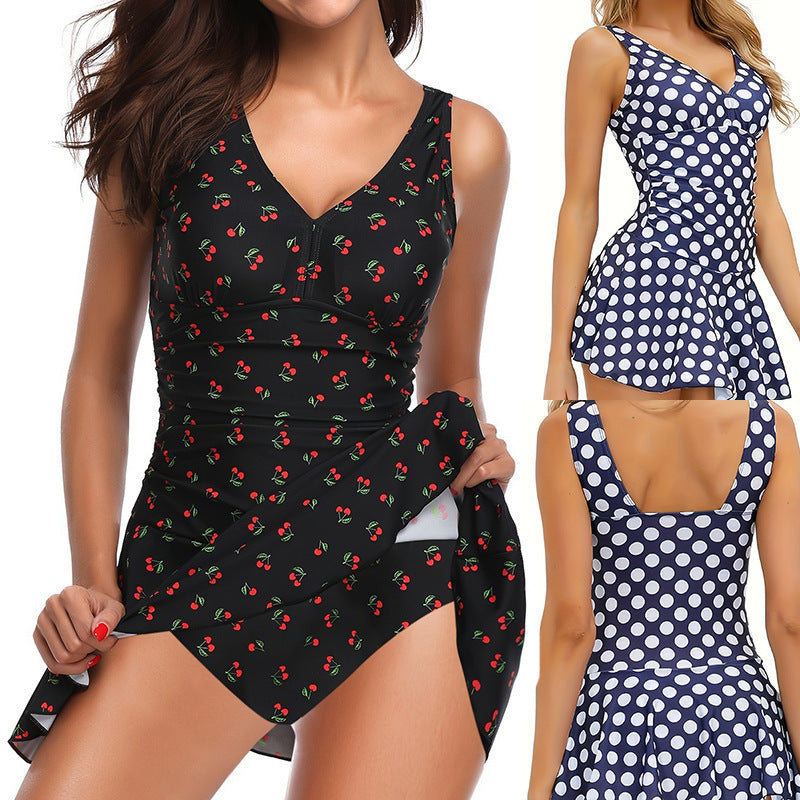 Maillot de bain femme flottant avec motif cerise décoratif R&B