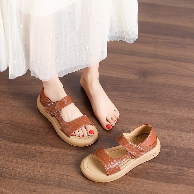 Sandales mode pour femmes avec fermeture velcro réglable et semelle antidérapante R&B