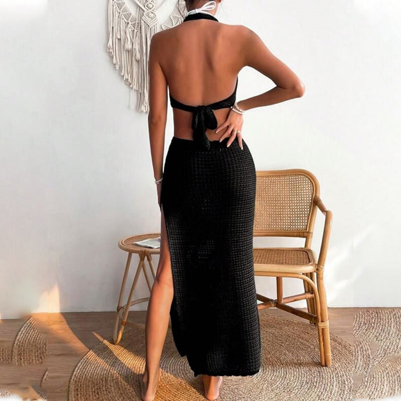 Robe en crochet élégante pour femmes avec décolleté profond R&B