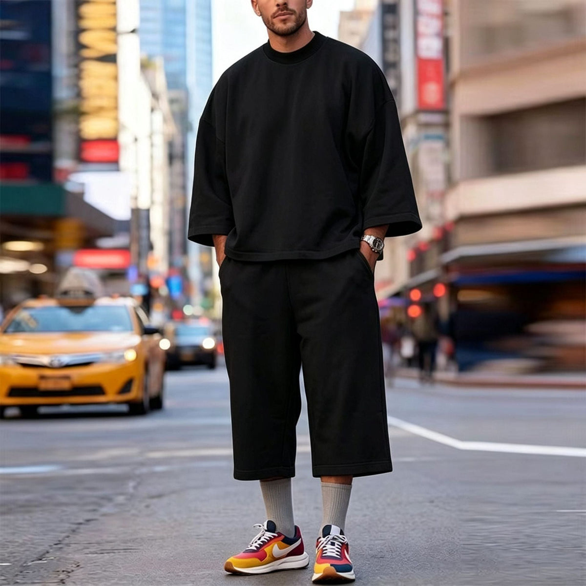 Ensemble Lounge Oversize Doux pour Femmes avec Manches Chauve-Souris Amples et Pantalon Élastique Echoarchiv