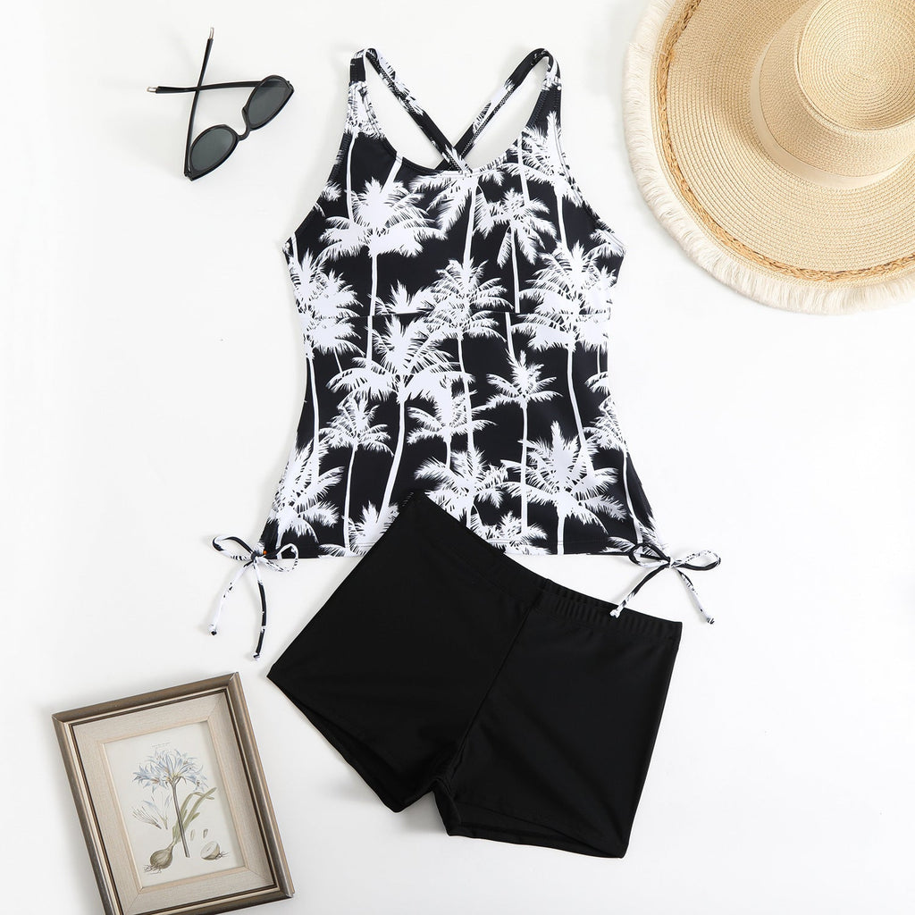 Tankini femme avec bretelles réglables et shorts décontractés R&B